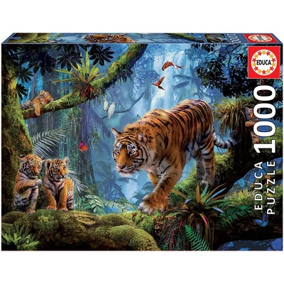Educa Пъзел Educa от 1000 части - Тигри в джунглата (17662)
