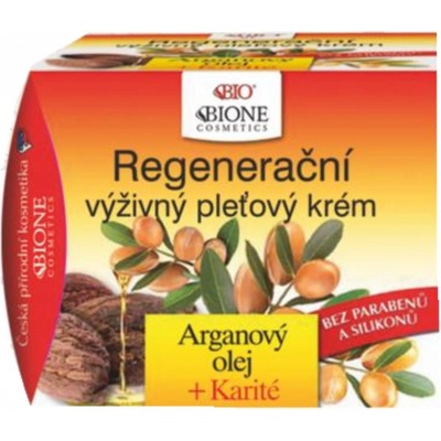 Bione Cosmetics arganový olej + Karité regenerační výživný pleťový krém 51 ml
