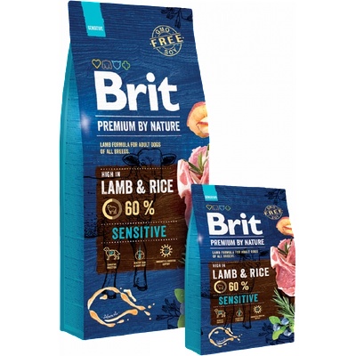 Brit premium sensitive lamb & rice by nature [ НОВА, ПОДОБРЕНА ФОРМУЛА ] с 45% прясно агнешко месо 8 кг