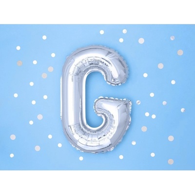 Party Deco FB2M G 018 Fóliový balón strieborný písmeno 35 cm G