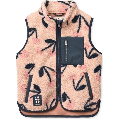 LIEWOOD Детски поларен елек LIEWOOD Kid's Vada Pile Vest Fleece vest - Mega Cherry Heart / Rosey - размер 122 (EU) (703-7294-0118)