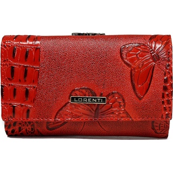 Lorenti Dámská červená italská kožená peněženka s 3D efektem 55020 BF RED