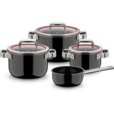 WMF Fusiontec Function Pro, комплект тенджери с касерола и 3 капака, 7 ел (518605290)