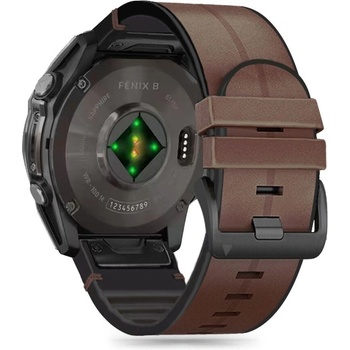 Tech-Protect Кожена каишка за Garmin Fenix 5 / 6 / 6 Pro / 7 / 8 (47mm) / Е от Tech-Protect Silicone PU - Кафява (5906302377022)