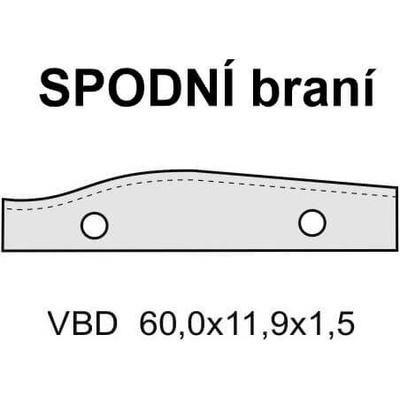 VBD 60,0x11,9x1,5 - pro frézu na výplně P694 (pár) - YH154