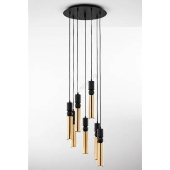 JUPITER 2018 - Пендел ALAS 7xGU10/10W/230V златист/черен (10702018)