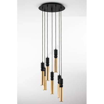 JUPITER 2018 - Пендел ALAS 7xGU10/10W/230V златист/черен (10702018)