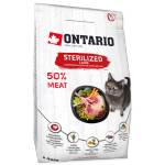ONTARIO STERILISED LAMB Adult cat food - суха храна за кастрирани котки, с агнешко месо 0, 4 кг, Чехия 213-10793