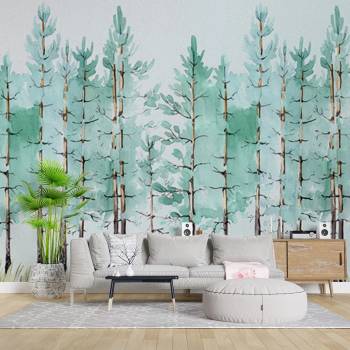 Image 1 of Art gift Фототапет Рисувани дръвчета