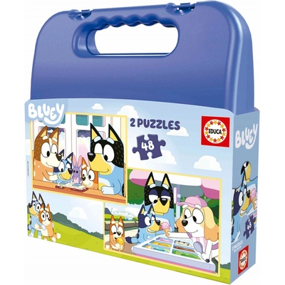 Educa Детски пъзел в куфарче Educa - Bluey, 2 х 48 части (EDU19831)