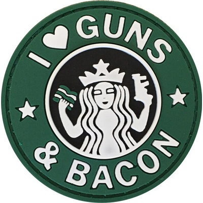 WARAGOD Nášivka 3D I Love Guns and Bacon 6cm