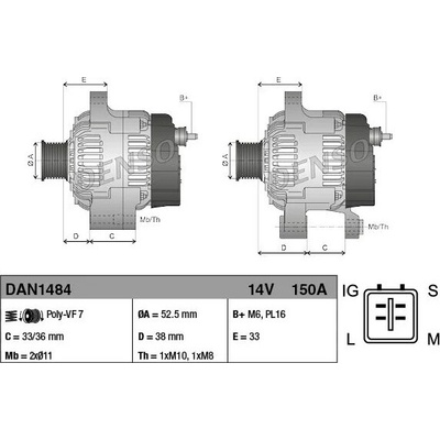 Generátor DENSO DAN1484