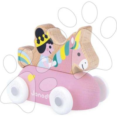 Janod Cross roads auto na tlačení s princeznou růžové J05921