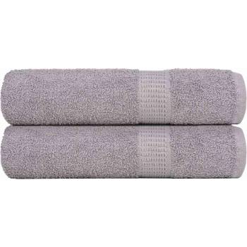 vidaXL Кърпи за душ FROGN 2 бр. сиви 70x140 см 360 г/м2 (136833)