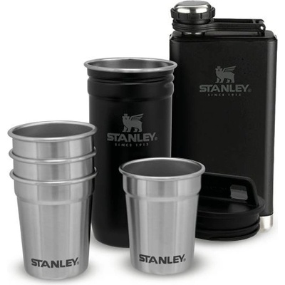 Stanley Dárkový set Adventure series placatka butylka + panáky 4 x černá mat 250 ml