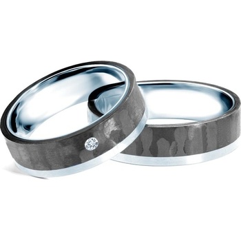 Savicki Snubní prsteny karbon stříbro ploché SAVSRC2 6 SRC2 6