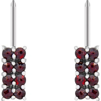 Český granát náušnice stříbrné 130392