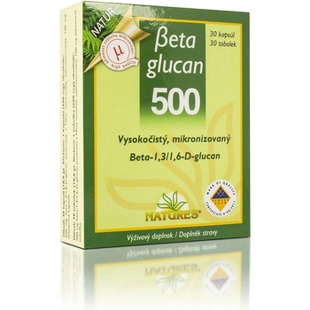 Natures Beta glucan 500+ 30 kapslí