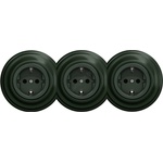 Kliklap - Тройна ретро розетка за дома с рамка SCHUKO 230 V, зелена (KA0063B)