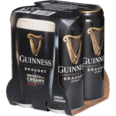 Guinness Draught tmavé nefiltrované 4,2% 0,44 l (plech) – Zboží Dáma