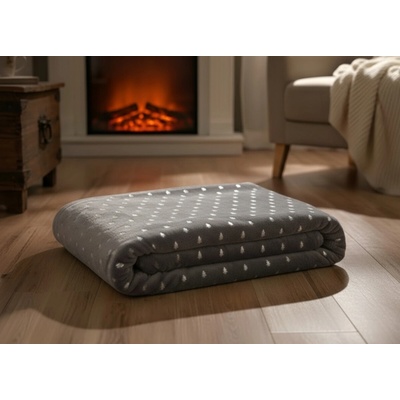 BBK vánoční deka z mikrovlákna Sparkle II. šedá 150x200