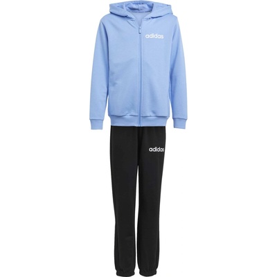 adidas detská súprava 3 STRIPES TRACKSUIT čierna svetlomodrá biela