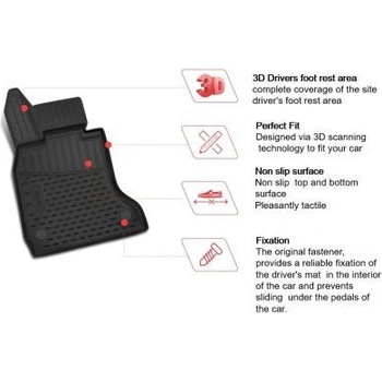 Element 3D Гумени стелки за HONDA CR-V III (2007-2012) - сиви - 4pcs