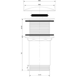 OMNIRES Клапан за мивка Omnires Click-Clack, четкана мед, без преливник (A716CPB)