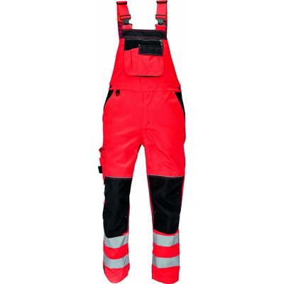 Cerva Knoxfield HI-VIS reflexní kalhoty s laclem červené