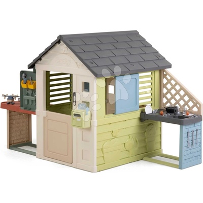 Smoby Domček s pracovnou dielňou Pretty Playhouse&Kitchen Life s kuchynkou
