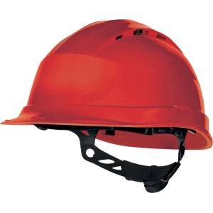 Delta Plus Delta quartz up iv / Предпазна каска с къс визьор - червена Регулируема (quarup4ro)