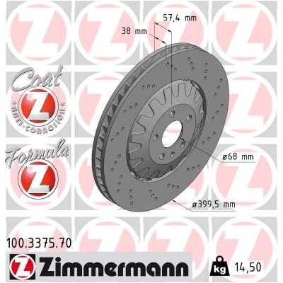 ZIMMERMANN Brzdový kotúč 100.3375.70