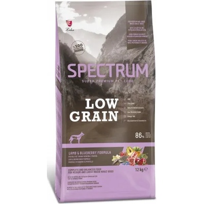 LIDER Spectrum Low Grain Lamb and Blueberry Medium & Large Breeds Adult Dog - Пълноценна храна за израснали кучета от средни и едри породи с агеншко и боровинки - 12 кг, Турция
