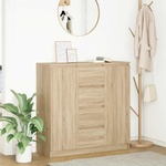 vidaXL Бюфет с чекмеджета, дъб сонома 100, 5x35x98, 5 см инженерно дърво (3328455)