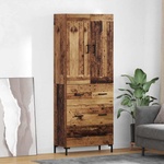 vidaXL Висок шкаф 2 бр. Старо дърво 69, 5 x 34 x 180 см (3415660)