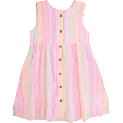 maximo Детска рокля maximo Kids' Mini Girls' Embroidered Muslin Dress - Zartrosa / Streifen - размер 122/128 (701-4485-0412)