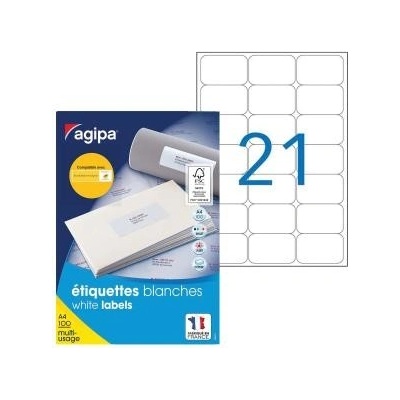 Etikety univerzálne 63,5x38,1mm Agipa A4 100 hárkov