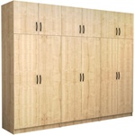 TopMebel Шесткрилен гардероб Victoria TopMebel с шкаф в цвят дъб 300x60x240cm - topmebel - 1 500,47 лв