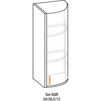 Image 1 of Мебелна фабрика НОВ ДОМ - гр. Ямбол Горен заоблен шкаф Паула (4269)