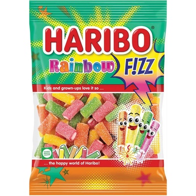 Haribo Fizz Rainbow želé s ovocnými příchutěmi 85 g