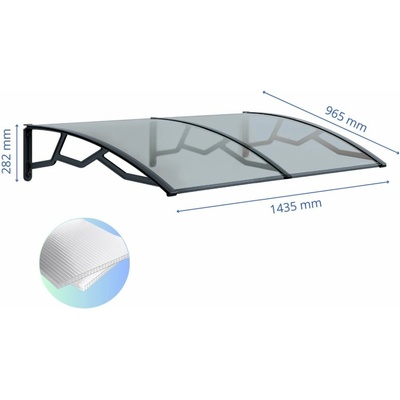 ARTPLAST Vchodová stříška 100x145cm transparentní – Hledejceny.cz