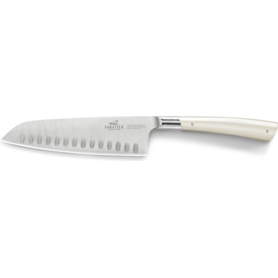 Lion Sabatier Нож Сантоку EDONIST 18 cм, с нитове от неръждаема стомана, бял, Lion Sabatier (LS807881)