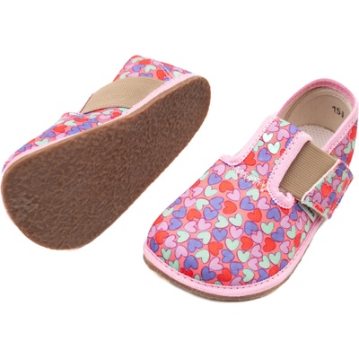 PEGRES Pegres detské Barefoot papuče BF01 SRDCE
