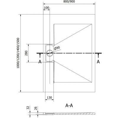 Mexen Egon 100 x 90 cm 4R709010