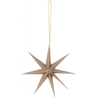 Závěsná vánoční dekorace průměr 15 cm Broste STAR-S přírodní