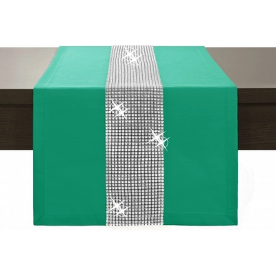 Mondo Běhoun Glamour se zirkony morský Zelená 40x140 cm