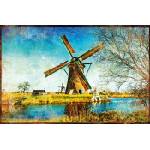 DIMEX ART Флизелинов фототапет вятърни мелници холандия 375 x 250 см