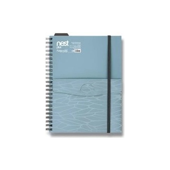 FolderMate spirálový blok s kapsou Nest A5 linkovaný modrý 80 listov