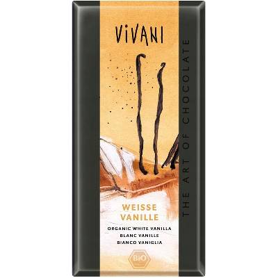 Biela čokoláda s vanilkou BIO 80 g - Vivani