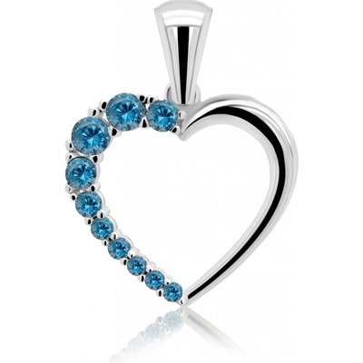 Brilio Silver Romantický stříbrný přívěsek se světle modrými zirkony PT42WA